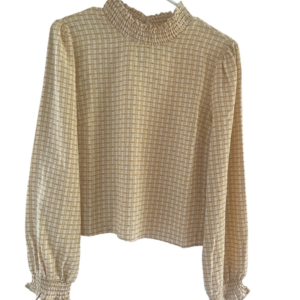 Brand new Sadie & Sage Yellow and white long sleeve shirt.